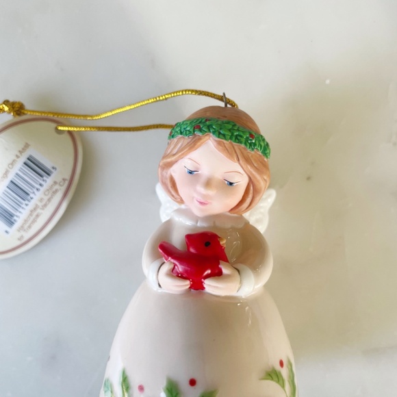 Christmas Angel Ornaments, Set of 2, Child Angels with Bell - Picture 9 of 12